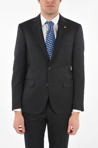 CC COLLECTION virgin wool RIGHT notch lapel suit with Scalloped Hem