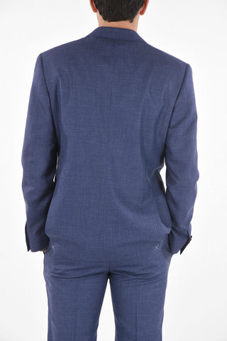 Solid color side vents MANTUA suit with belt loops