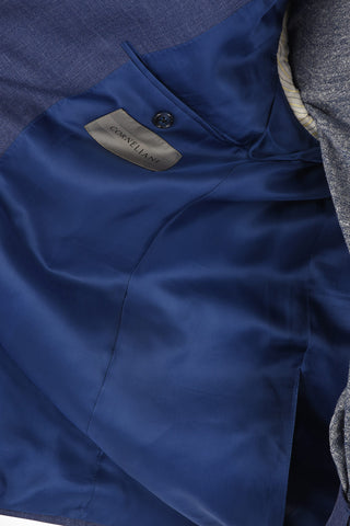 Solid color side vents MANTUA suit with belt loops