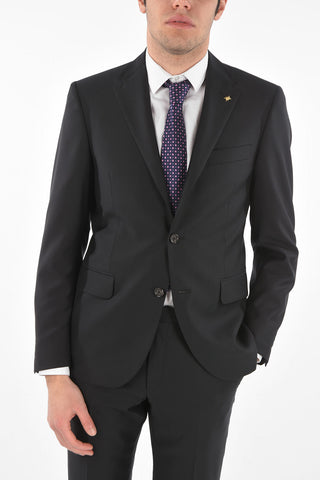 CC COLLECTION virgin wool RIGHT notch lapel suit with Scalloped Hem