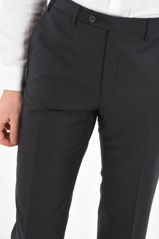 CC COLLECTION virgin wool RIGHT notch lapel suit with Scalloped Hem
