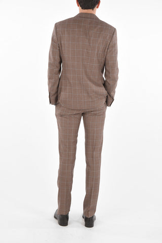 windowpane check MANTUA side vents notch lapel 2-button suit