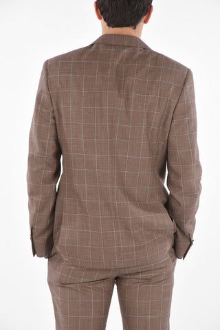windowpane check MANTUA side vents notch lapel 2-button suit
