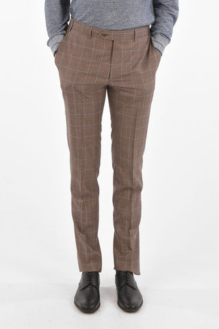 windowpane check MANTUA side vents notch lapel 2-button suit