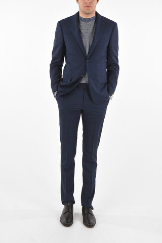 district check virgin wool MANTUA side vents notch lapel 2-button suit