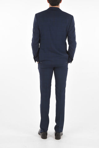 district check virgin wool MANTUA side vents notch lapel 2-button suit