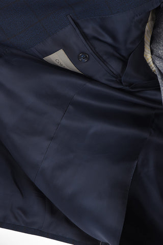 district check virgin wool MANTUA side vents notch lapel 2-button suit