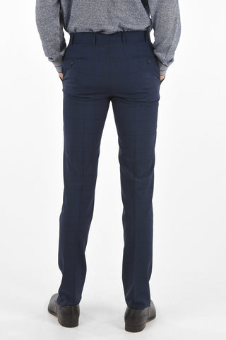 district check virgin wool MANTUA side vents notch lapel 2-button suit