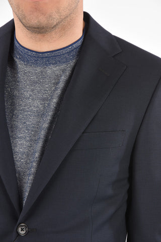 Mini check virgin wool side vents MANTUA suit