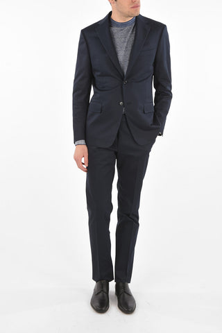 stretch cotton MANTUA side vents notch lapel 2-button suit
