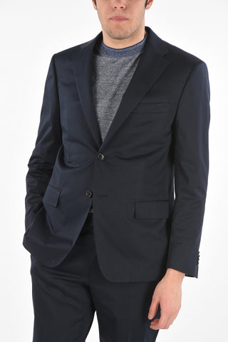 stretch cotton MANTUA side vents notch lapel 2-button suit