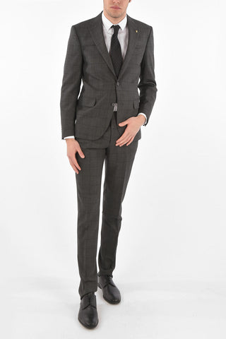CC COLLECTION district check virgin wool side vents 2-button RIGHT suit