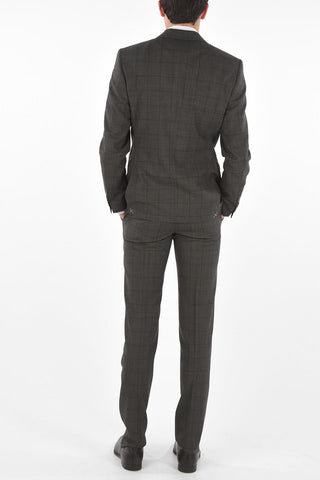 CC COLLECTION district check virgin wool side vents 2-button RIGHT suit