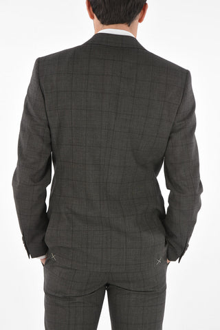 CC COLLECTION district check virgin wool side vents 2-button RIGHT suit