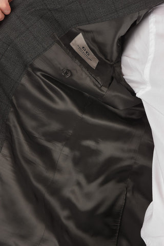 CC COLLECTION district check virgin wool side vents 2-button RIGHT suit
