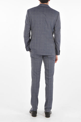 windowpane check side vents notch lapel 2-button MANTUA suit