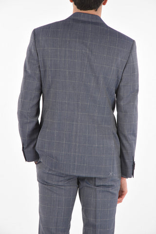 windowpane check side vents notch lapel 2-button MANTUA suit