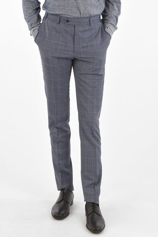 windowpane check side vents notch lapel 2-button MANTUA suit