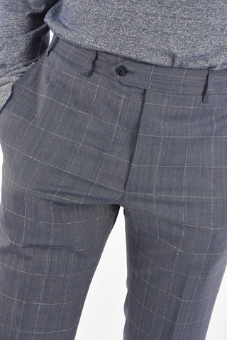 windowpane check side vents notch lapel 2-button MANTUA suit