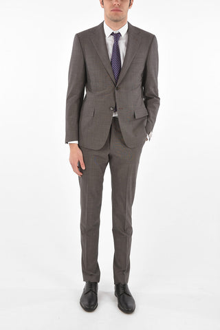 virgin wool side vents 2-button MANTUA suit with Scalloped Hem