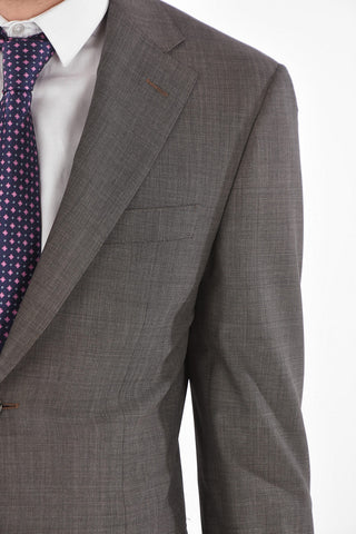 virgin wool side vents 2-button MANTUA suit with Scalloped Hem