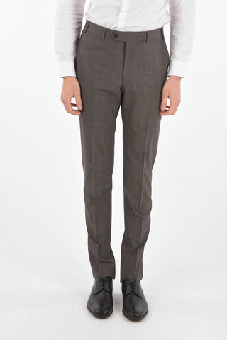 virgin wool side vents 2-button MANTUA suit with Scalloped Hem
