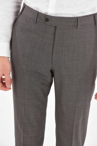 virgin wool side vents 2-button MANTUA suit with Scalloped Hem