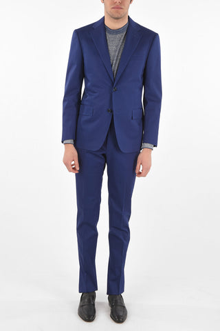 stretch cotton MANTUA side vents notch lapel 2-button suit