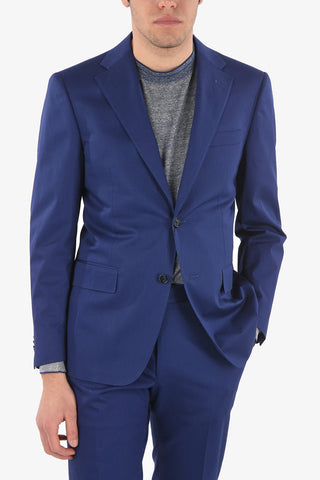stretch cotton MANTUA side vents notch lapel 2-button suit