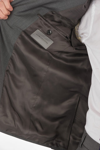 mohair and virgin wool side vents MANTUA 2-button suit