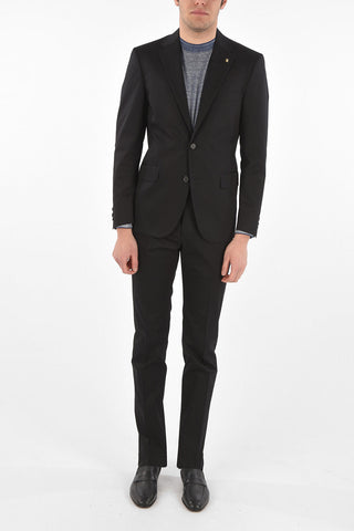 CC COLLECTION Cotton-twill RIGHT Suit with Notched Lapel