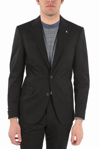 CC COLLECTION Cotton-twill RIGHT Suit with Notched Lapel