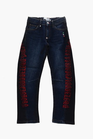 EST.1978 stretch denim MILANO CUT GOTHIC PLEIN jeans with embroideries