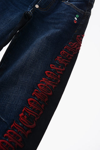 EST.1978 stretch denim MILANO CUT GOTHIC PLEIN jeans with embroideries