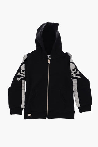 hoodie 2 pockets sweatshirt with rhinestone profile