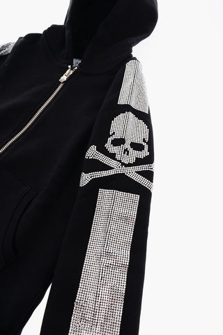 hoodie 2 pockets sweatshirt with rhinestone profile