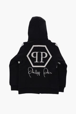 hoodie 2 pockets sweatshirt with rhinestone profile