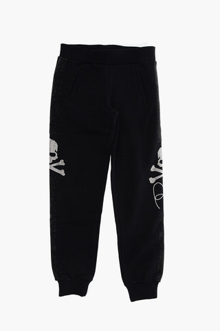 jogger pants with rhinestone embellishment