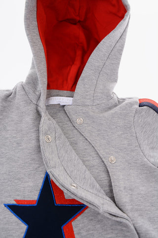 sweat romper suit with hood