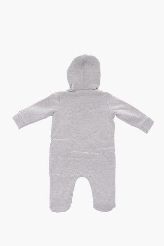 sweat romper suit with hood