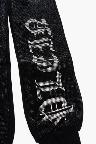 all over rhinestone 2 pockets jogger pants