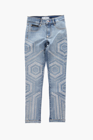 EST.1978 Jeggings a vita alta con strass