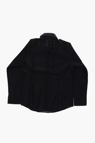 popeline STATEMENT shirt with embossed logo on the back