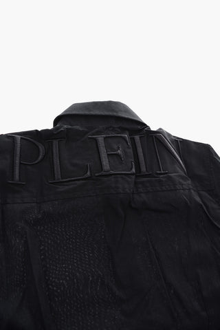 popeline STATEMENT shirt with embossed logo on the back