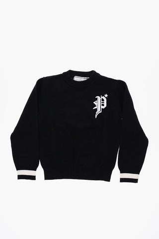 EST.1978 wool crew-neck sweater with embroideries
