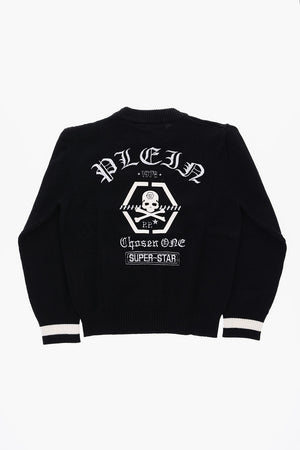 EST.1978 wool crew-neck sweater with embroideries