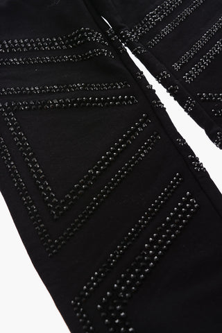 pantaloni jogger con strass