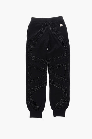 pantaloni jogger con strass