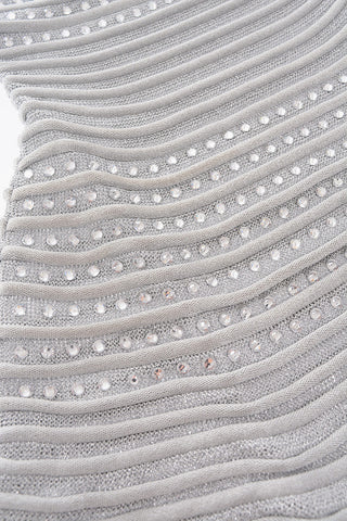 EST.1978 mini dress in lurex con gioielli senza manica
