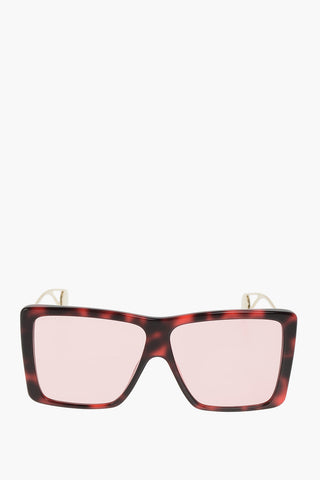 occhiali da sole oversized con montatura tartarugata